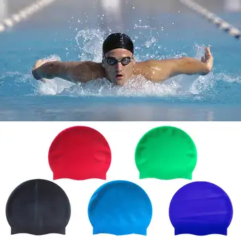для тренировок Силиконовая эластичная шапочка для плавания, которую легко надевать, шапочка для плавания с длинными волосами для тренировок