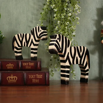 Европейские животные, деревянная зебра, маленькие украшения, креативная мебель для дома, гостиная, пара