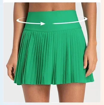 Женская плиссированная юбка Lulu с высокой талией, спортивная юбка для тенниса, гольфа, Встроенный карман, Противоскользящая юбка для бега трусцой, йоги, фитнеса, Шорты