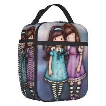 Женская сумка-тоут Santoro Gorjuss с изоляцией для ланча с мультяшной девушкой, сменный термоохладитель, школьный ланч-бокс для еды