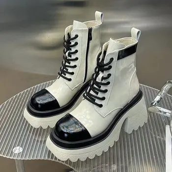 Женские зимние ботинки на каблуках, новинка 2022 года, ботильоны 