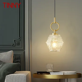 Жестяной Современный латунный подвесной светильник, светодиодные Золотые Медные подвесные светильники, простой креативный декор для домашней спальни