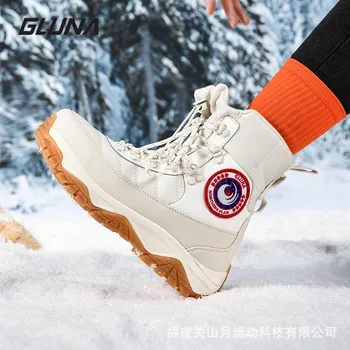 Зимние ботинки XIANG GUAN, женская зимняя водонепроницаемая походная обувь на толстом меху, мужские кроссовки из хлопка на северо-востоке, теплые при температуре 40 градусов,
