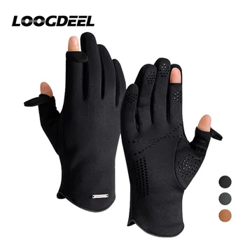 Зимние теплые спортивные перчатки для бега LOOGDEEL Для мужчин и женщин, лыжные перчатки для бега трусцой, велосипедные перчатки с сенсорным экраном, мягкая нескользящая ладонь