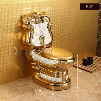 Золотой туалет в европейском стиле, Золотой Ретро-Домашний Немой Бытовой туалет, Дезодорант большого диаметра, Цветной туалет в ванной