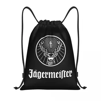 Изготовленный на заказ рюкзак с логотипом Jagermeister на шнурке Сумки Женские Мужские Легкие Спортивные сумки для спортзала для путешествий