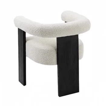 Изготовленный на заказ светильник из роскошного массива дерева из овечьей шерсти, художественный стул, современные стулья для отдыха в кафе, переговоры