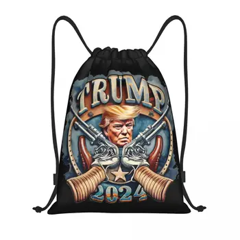 Изготовленный на Заказ Трамп 2024 МАГА Флаг США Сумка На Шнурке Для Мужчин Женщин Легкий Спортивный Рюкзак Для Хранения В Тренажерном Зале