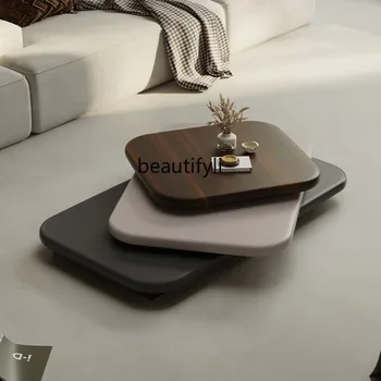 Итальянский Минималистичный Вращающийся журнальный столик Для гостиной Домашний Прямоугольный шпон High Sense