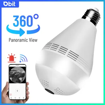 Камера Wi-Fi DBIT, лампа E27, IP-камера видеонаблюдения с панорамой 360 °, Камера ночного видения для защиты безопасности, камера наблюдения и просмотр с мобильного телефона