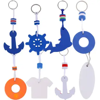 Катание на лодках, Морская рыбалка, Плавающий в воде брелок для ключей в форме якоря Синего цвета, Водные виды спорта, Гребля, Надувные лодки, Аксессуары для яхт