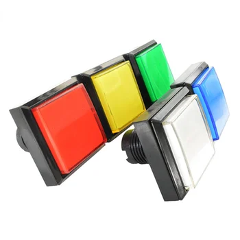 Квадратные кнопки 51 *51 мм с подсветкой, кнопка с подсветкой, микропереключатель для аркадной музыки, игровой автомат, 5 цветов