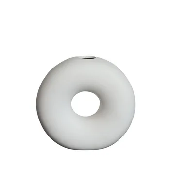 Керамическая ваза для пончиков Белое Круглое Цветочное устройство с имитацией сухого цветка Мягкое украшение для дома