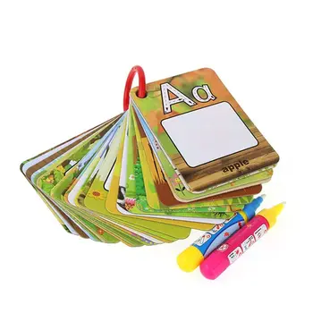 Книжки-раскраски для изучения азбуки, развивающие воображение детей, карточки с алфавитом, книжка-раскраска без беспорядка многоразового использования