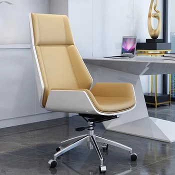 Кожаное Офисное кресло для учебы, кресло для конференций, Вращающийся Напольный Офисный стул, Подлокотник для руководителя, Роскошная мебель Silla Con Ruedas