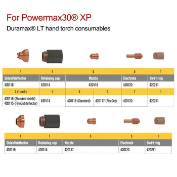 Колпачок Для Плазменной Фиксации Torch XP 1 ШТ 15-30A 420114 Расходуемая Медь Для Hypertherm MAX30XP New Plasma PowerMax30