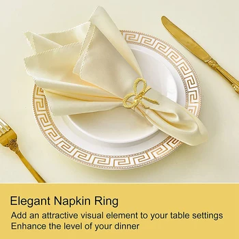 Кольца для салфеток с бабочками, набор из 6 золотых колец для салфеток, держатель для украшения свадебного рождественского семейного стола.