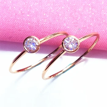 кольца с фиолетовым покрытием из розового золота 585 пробы и 14K круглыми кристаллами из розового золота для женщин изысканной моды, подходящие для повседневной носки, вечерних украшений
