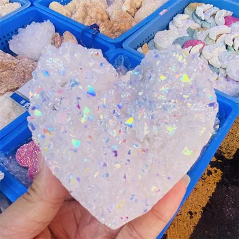 Красивые радужные кристаллы Angel Halo с кристаллами натурального кварца Love Stone, подарок для детей, домашний декор
