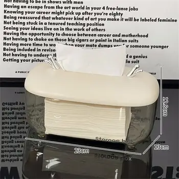 Круглая Прозрачная бумажная коробка с широким горлышком Коробка для салфеток для товаров домашнего обихода Пластиковая бумажная коробка Толстая И прочная Коробка для хранения Съемная