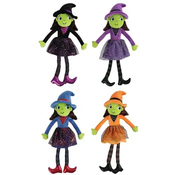 Кукла-ведьма, кукла-ведьма, милая Маленькая Ведьма, плюшевая кукла-ведьма, подходящая для украшения вечеринки на Хэллоуин, Детская игрушка на Хэллоуин, кровать, офис