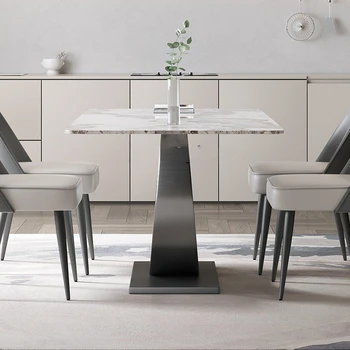 Легкий роскошный обеденный стол в стиле рок-н-ролл Для больших и маленьких квартир, прямоугольный дизайнерский обеденный стол для дома высокого класса