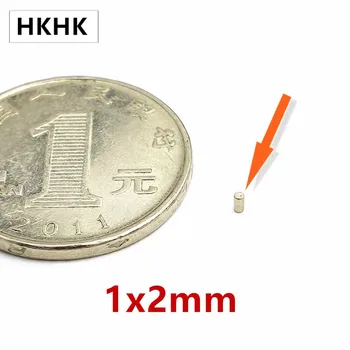 магнит датчика холла 1x2 мм, сильный круглый Дисковый магнит, Неодимовый магнит 1 мм x 2 мм