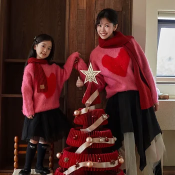 Мать и дочь 2323 Осень/Зима, новый Корейский свитер для родителей и детей для матери и дочери, детская одежда для девочек