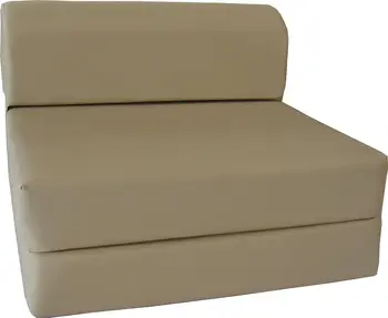 Мебель-футон Twin Size, Коричневое спальное кресло, складная кровать из пенопласта 6 x 36 x 70, кровати для гостей-студий, Плотность пенопласта 1,8 фунта