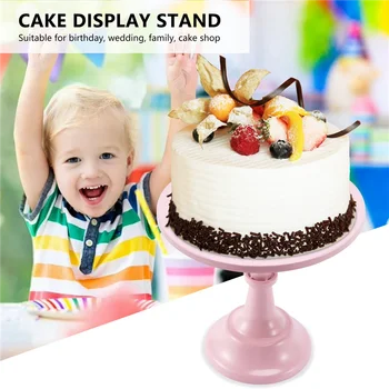 Металлическая железная подставка для торта, круглая подставка для десерта, подставка для кексов, форма для выпечки на день рождения, свадьбу (розовая)
