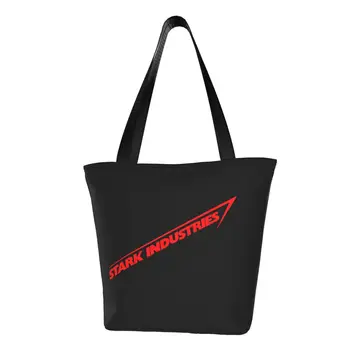 Милый Принт Red Stark Industry Shopping Tote Bag Прочная Холщовая Сумка Для Покупок Через Плечо