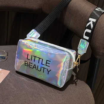 Мини-женская лазерная сумка через плечо, сумка-мессенджер, наплечная сумка из ПВХ, желейная маленькая сумка-мессенджер, сумки ярких цветов, лазерно-голографический 2023