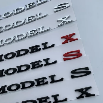 МОДЕЛЬ 3 5 S Эмблема с буквами MODEL X для стайлинга автомобилей Tesla, Переоборудование, Высокопроизводительная наклейка с логотипом на багажник, Хром, Черный, красный