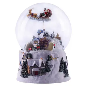 Музыкальная шкатулка, хрустальный шар, Снежный шар, Вращающийся световой паровозик, Рождественская елка, поделки, Декор для дома, рабочего стола, подарки подруге.