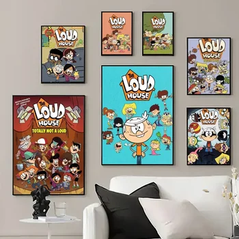 Мультфильм the l-loud house Печатает плакаты, настенные панно, украшения для дома в гостиной, маленькие
