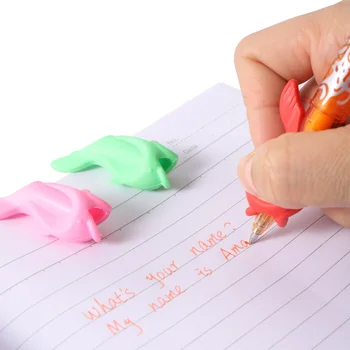 Мягкая ручка для коррекции осанки для детей и студентов, 6-цветные ручки, Держатель для карандашей, Дополнительное устройство для коррекции ручки, 5 шт