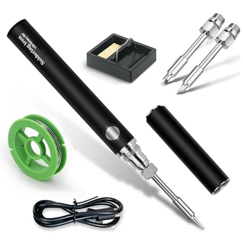 Набор инструментов для беспроводного паяльника, портативная электронная ручка для сварки с регулируемой температурой с 3 наконечниками