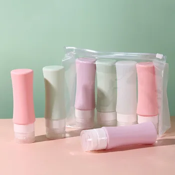 Набор силиконовых бутылок с дозатором косметики, Компактная Бутылка шампуня многоразового использования для жидкости для мытья рук