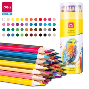 Набор цветных карандашей с маслянистым покрытием Deli, набор картонных коробок для рисования, цветной профессиональный карандаш для рисования для студентов
