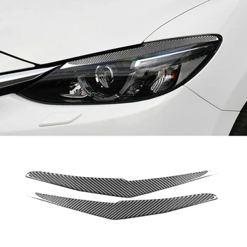 Накладка на брови, веки, наклейки на фары, Крышка фары из Мягкого углеродного волокна для Mazda 3 Axela 2017 2018 Аксессуары