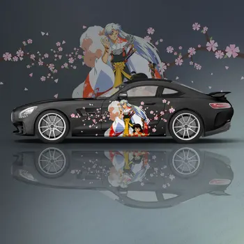 Наклейка на автомобиль в стиле аниме Инуяша, покраска, упаковка, модификация автомобиля, гоночная виниловая наклейка с изображением боли на стороне автомобиля, наклейка на автомобиль