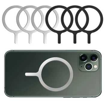Наклейка с магнитным металлическим кольцом для беспроводной зарядки Magsafe, автомобильный держатель, Магнитный Железный лист для iPhone Samsung Xiaomi Universal