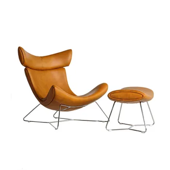 Натуральное кресло Lether, одноместный диван для отдыха в скандинавском стиле, легкое роскошное ленивое кресло для гостиной, вращающееся кресло с откидной спинкой
