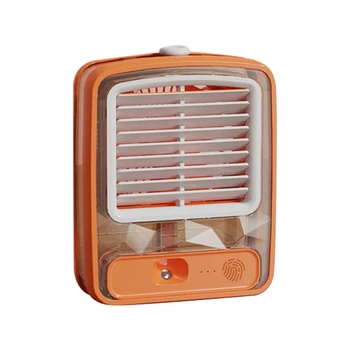Небольшой настольный вентилятор с распылителем тумана, светодиодный ночник, USB-аккумуляторный вентилятор для запотевания воды, Портативный настольный вентилятор охлаждения