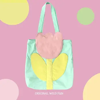 Новая весенне-летняя цветная 3D-тюльпан, милая маленькая свежая сумочка на одно плечо для пикника, сумка для хранения вещей, Универсальная повседневная сумка
