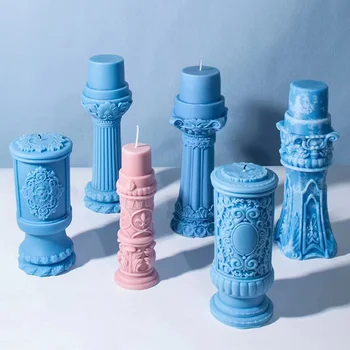 Новая римская колонна силиконовая форма DIY ароматерапевтическая свеча Римская колонна гипсовый кулон ручной работы художественная форма