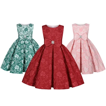 Новое модное платье для девочек с летними цветами и бантом, элегантное платье маленькой принцессы, рождественский костюм для вечеринки по случаю Дня рождения, детская одежда 2-10 лет