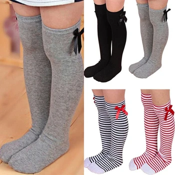 Новые детские длинные носки Корейская версия, детские танцевальные носки принцессы с длинными трубками, милые хлопковые детские гольфы до колена