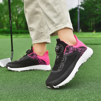 Новые женские сетчатые дышащие туфли для гольфа Для занятий фитнесом На открытом воздухе Удобные прогулочные туфли для гольфа Модные легкие туфли для гольфа для девочек
