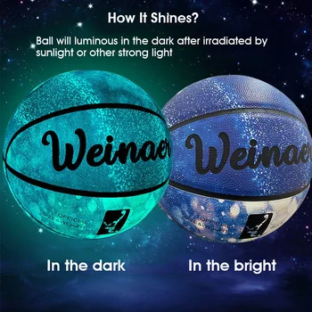 Новый светящийся в темноте баскетбольный мяч обычного размера 7 #, гигроскопичный стритбол, баскетбольный мяч с подсветкой для подарков для ночных игр
